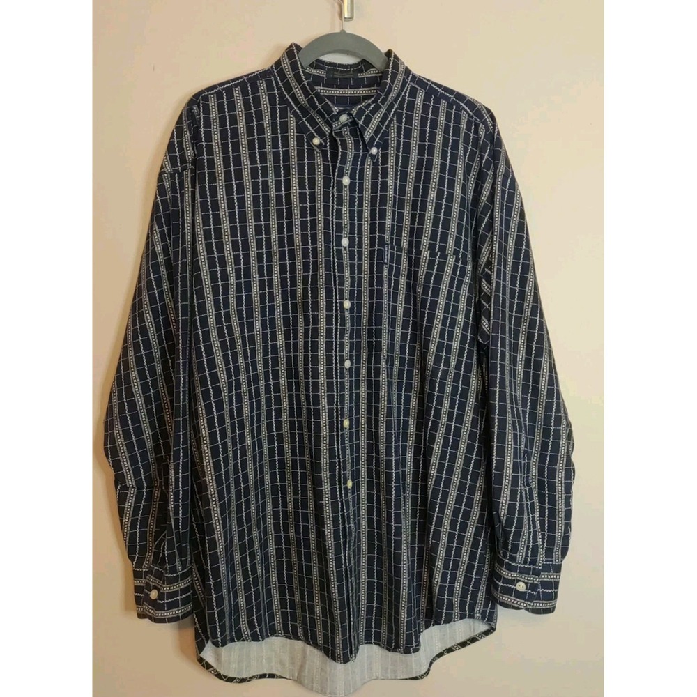 Vintage chaps ralph lauren Men Woven Cotton Plaid Long sleeve Shirt Size L